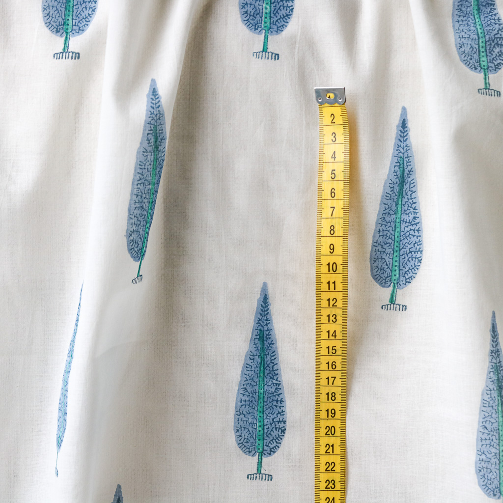 Blue Cypress Trees Block Print Fabric. Indian block print fabric. Block print fabric.