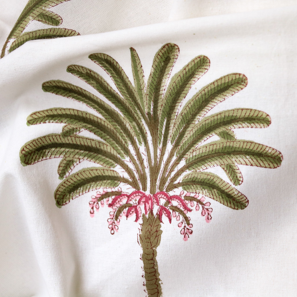 Palm Tree Fabric. Indian block print fabric. Block print fabric. Palm Tree Fabric. Indian block print fabric. Block print fabric.