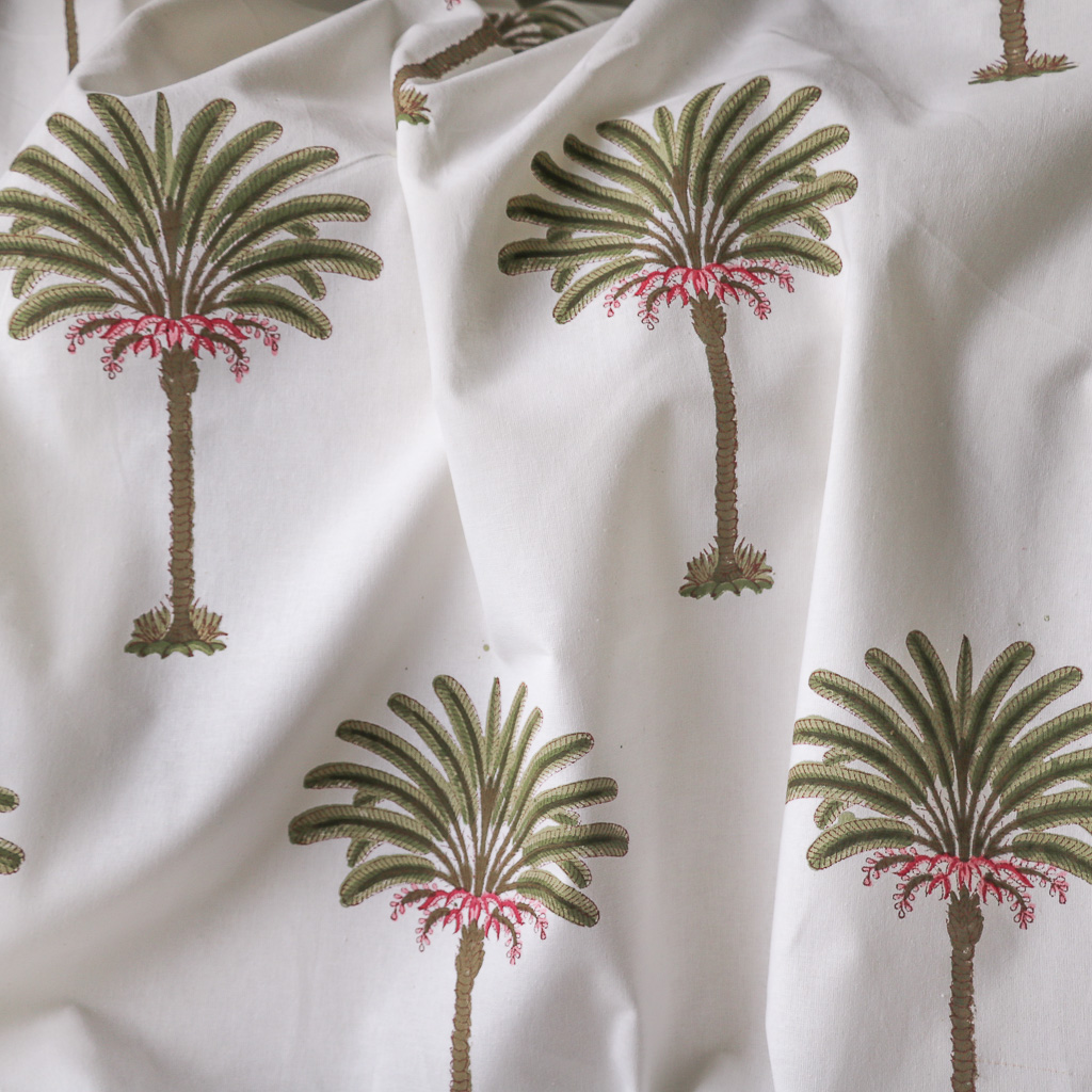 Palm Tree Fabric. Indian block print fabric. Block print fabric. Palm Tree Fabric. Indian block print fabric. Block print fabric.