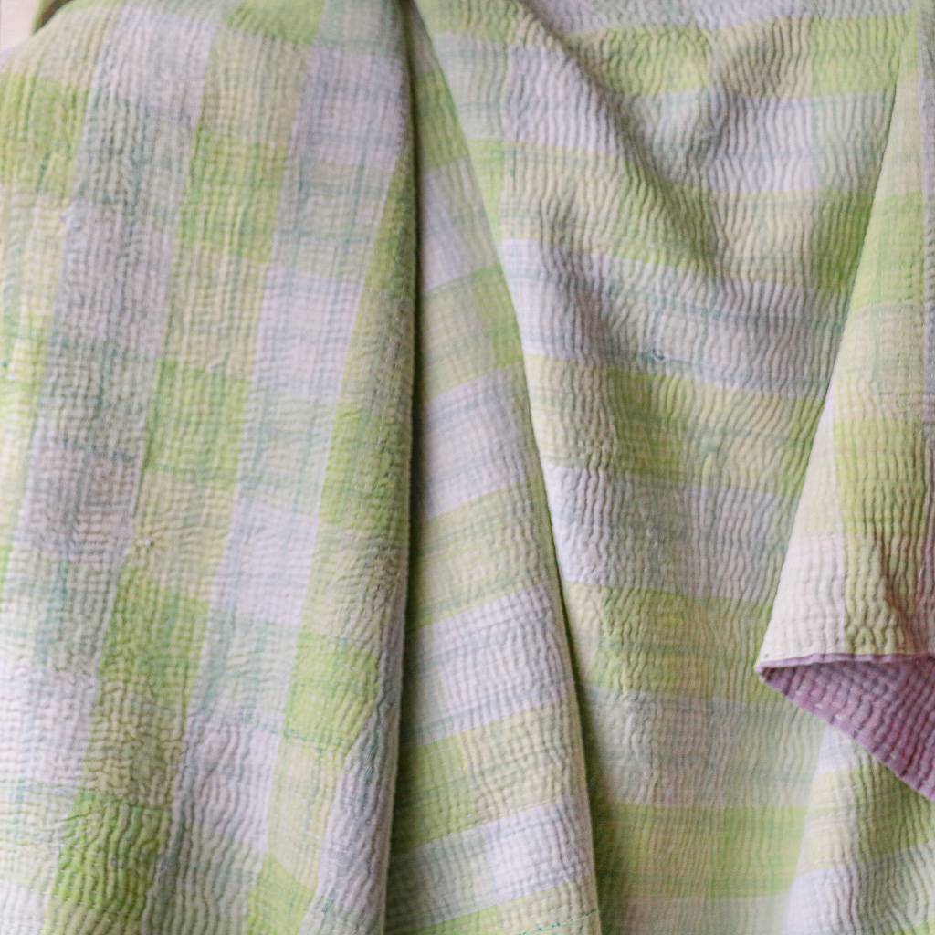 Bindi Kantha. Indian hand block print fabric. Block print fabric. Indian vintage kantha