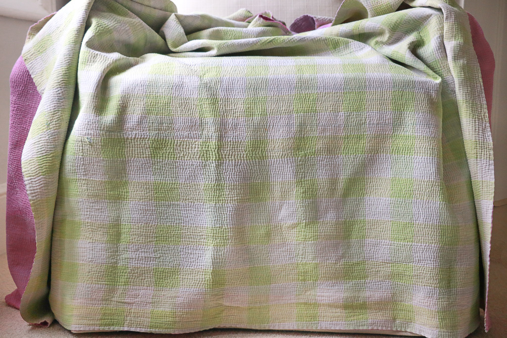 Bindi Kantha. Indian hand block print fabric. Block print fabric. Indian vintage kantha