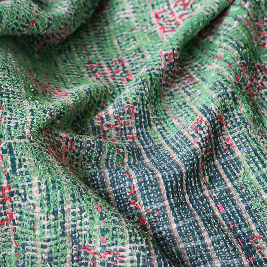 Jani Kantha. Indian hand block print fabric. Block print fabric. Indian vintage kantha