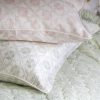 Tashi Cushion in Dusty Rose, Kiki & Gauntess Quilt in Sage, Tashi Cushion in Thyme, shenouk, block print cushions, indian block print, indian block print fabric, linen block print, linen cushions, indian textiles, indian block print cushions, linen cushions, block print quilts, block print bedding