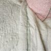 Kiki & Gauntess Quilt in Sage, Hazel Cushion in Dusty Rose, shenouk, block print cushions, indian block print, indian block print fabric, linen block print, linen cushions, indian textiles, indian block print cushions, linen cushions, block print quilts, block print bedding