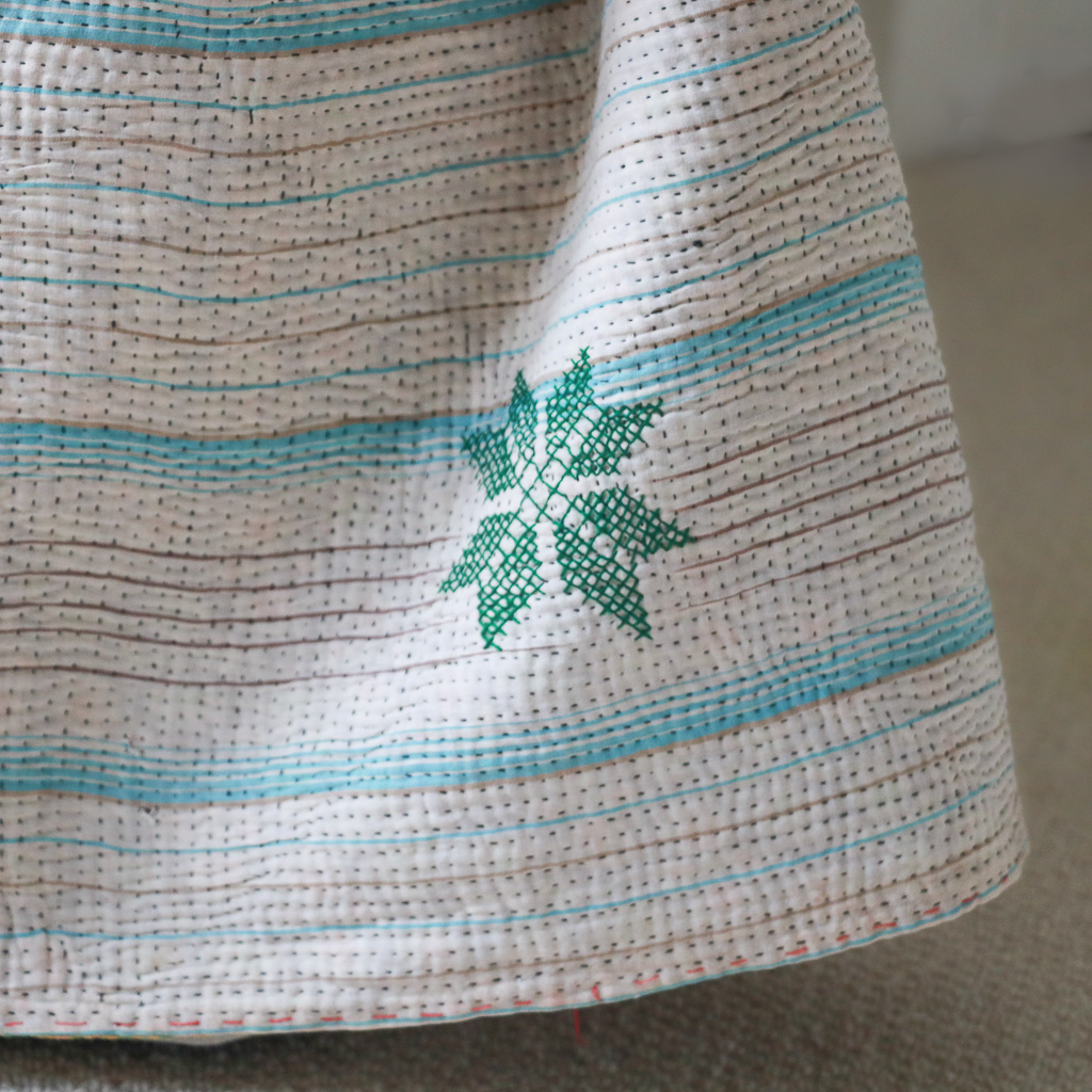 Leila Kantha. Indian hand block print fabric. Block print fabric. Indian vintage kantha Leila Kantha. Indian hand block print fabric. Block print fabric. Indian vintage kantha