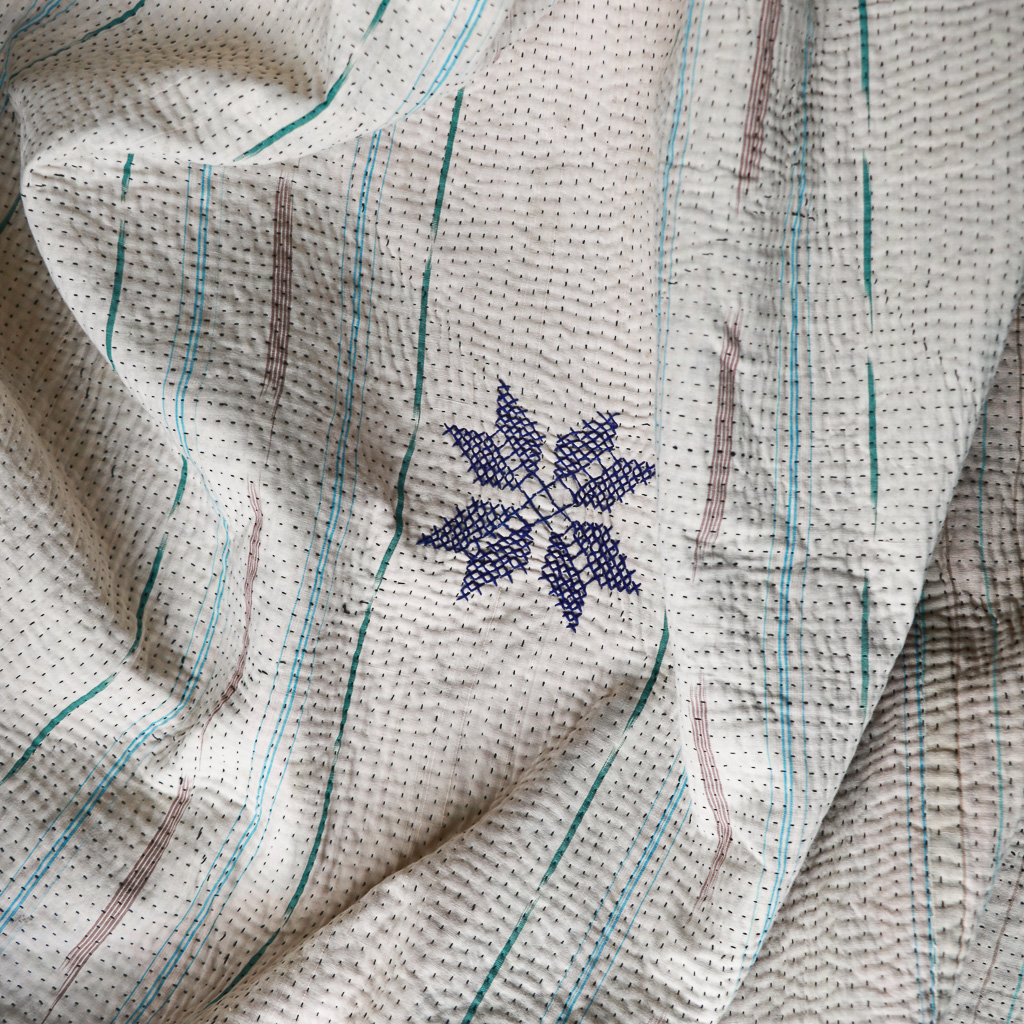 Leila Kantha. Indian hand block print fabric. Block print fabric. Indian vintage kantha Leila Kantha. Indian hand block print fabric. Block print fabric. Indian vintage kantha