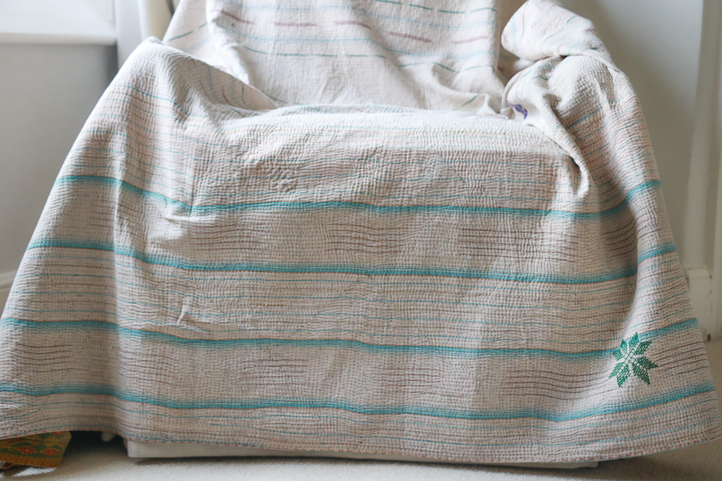 Leila Kantha. Indian hand block print fabric. Block print fabric. Indian vintage kantha Leila Kantha. Indian hand block print fabric. Block print fabric. Indian vintage kantha