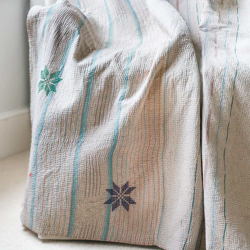 Leila Kantha. Indian hand block print fabric. Block print fabric. Indian vintage kantha Leila Kantha. Indian hand block print fabric. Block print fabric. Indian vintage kantha