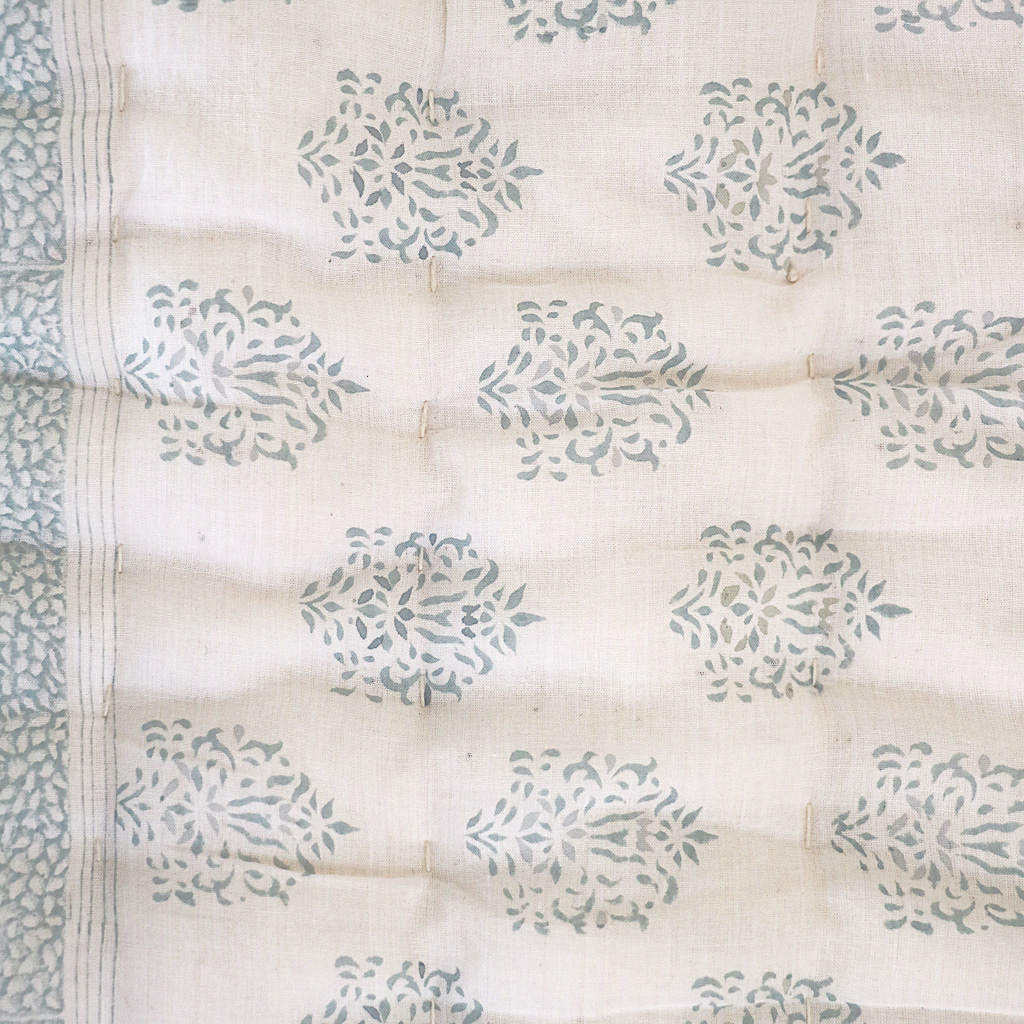 Navina & Gauntess Quilt in Winter, shenouk, Indian block print fabric, Indian block print, Indian block print quilts, block print quilts, luxury quilts Navina & Gauntess Quilt in Winter, shenouk, Indian block print fabric, Indian block print, Indian block print quilts, block print quilts, luxury quilts