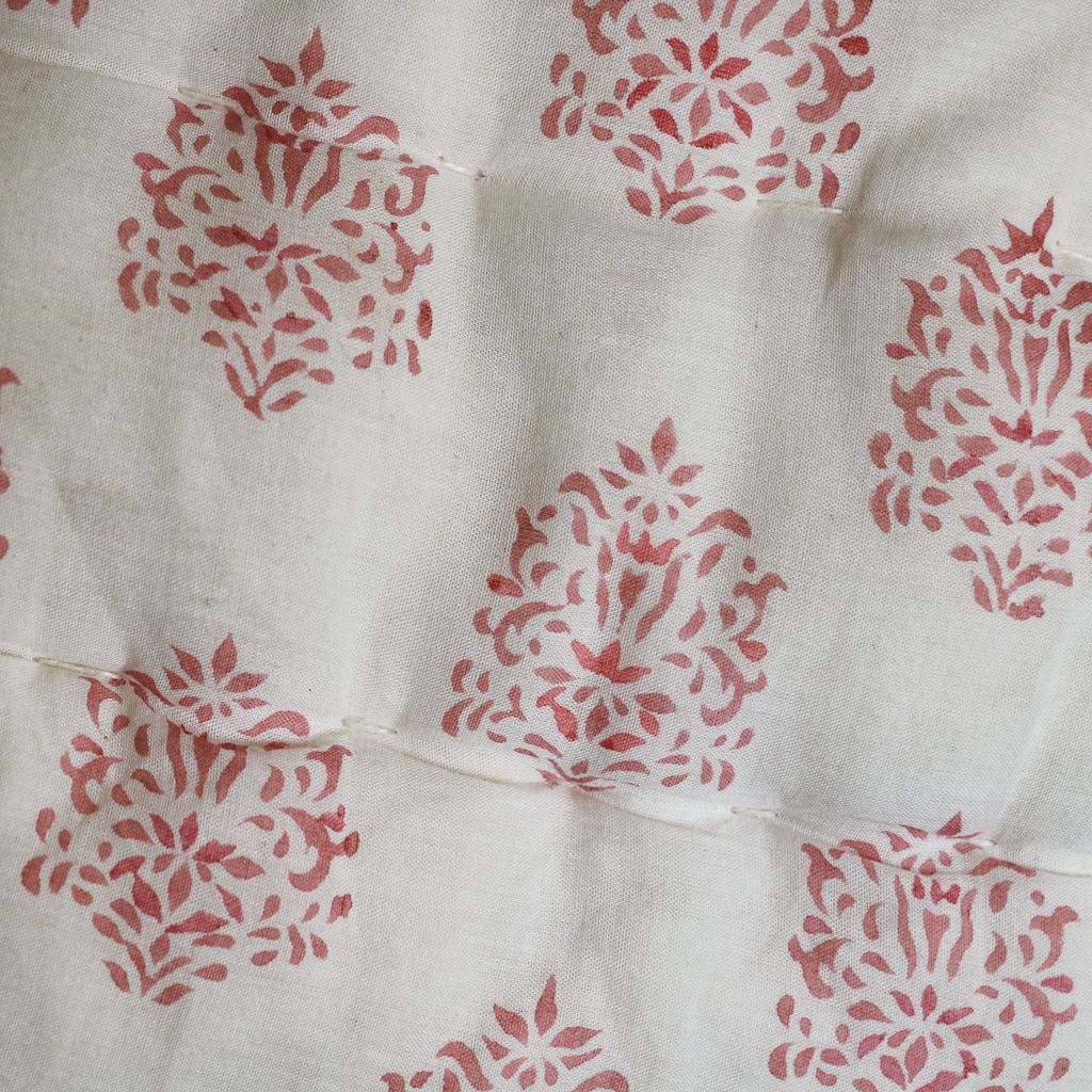 Navina & Gauntess Quilt in Summer, shenouk, Indian block print fabric, Indian block print, Indian block print quilts, block print quilts, luxury quilts