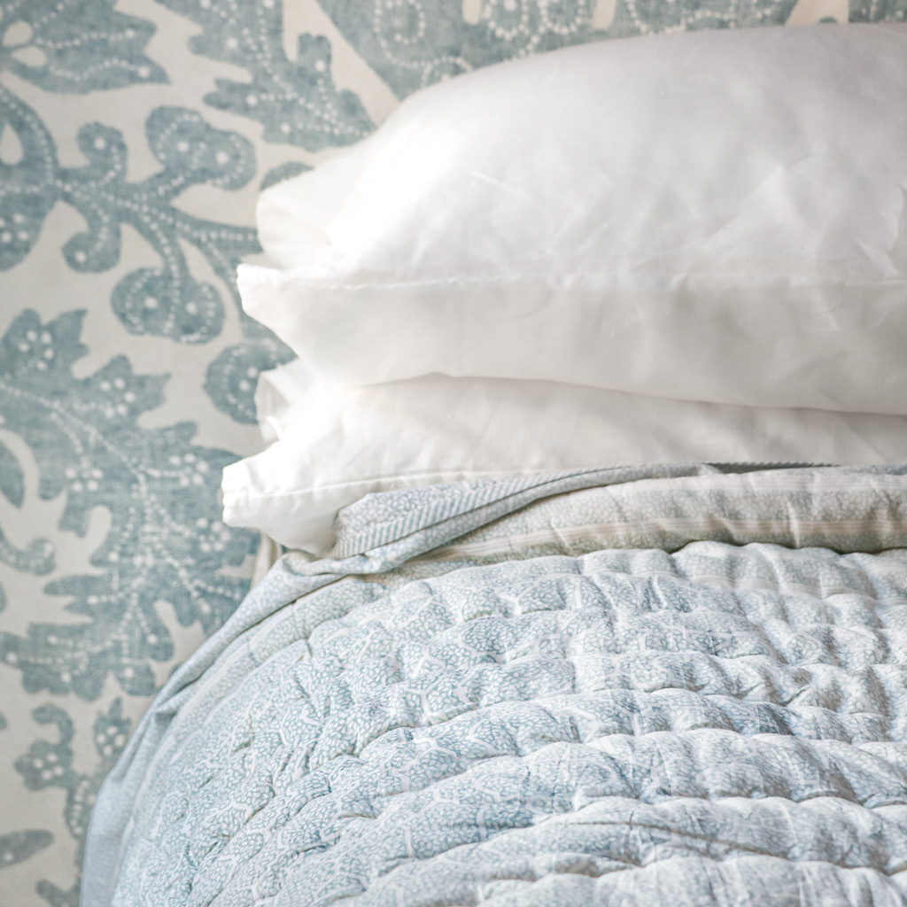 Navina & Gauntess Quilt in Winter, shenouk, Indian block print fabric, Indian block print, Indian block print quilts, block print quilts, luxury quilts Navina & Gauntess Quilt in Winter, shenouk, Indian block print fabric, Indian block print, Indian block print quilts, block print quilts, luxury quilts