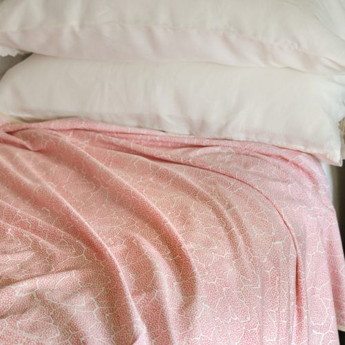 Gauntess Dohar in Dusty Rose & Chestnut, indian block print fabric, indian block print, block print sheets, pink sheets, luxury sheets, luxury bedding, shenouk