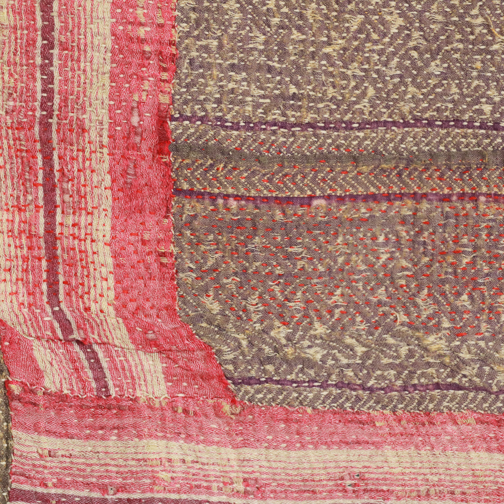 Shruti Kantha. Indian hand block print fabric. Block print fabric, vintage kantha, vintage textiles, indian textiles, Indian kantha, Bengali blankets