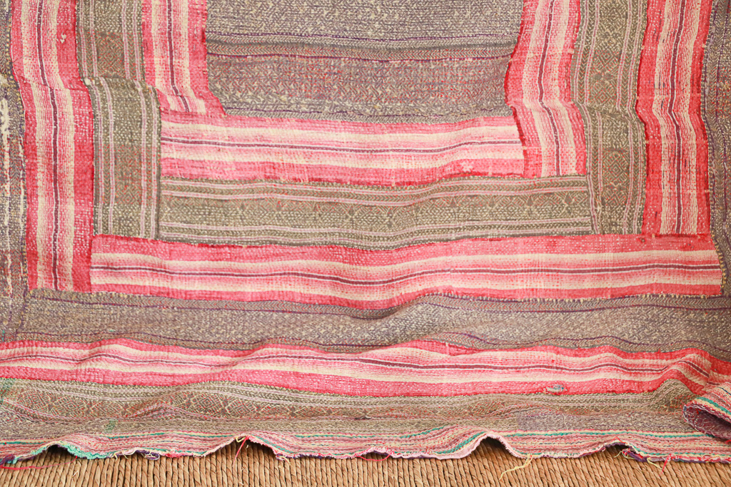 Shruti Kantha. Indian hand block print fabric. Block print fabric, vintage kantha, vintage textiles, indian textiles, Indian kantha, Bengali blankets