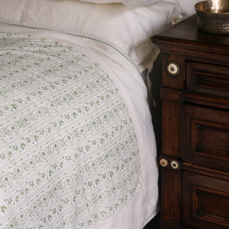 Navina & Adelaide Coverlet, indian block print, indian block print textiles, block print bedding, block print quilts, indian textiles, quits, shenouk, block print