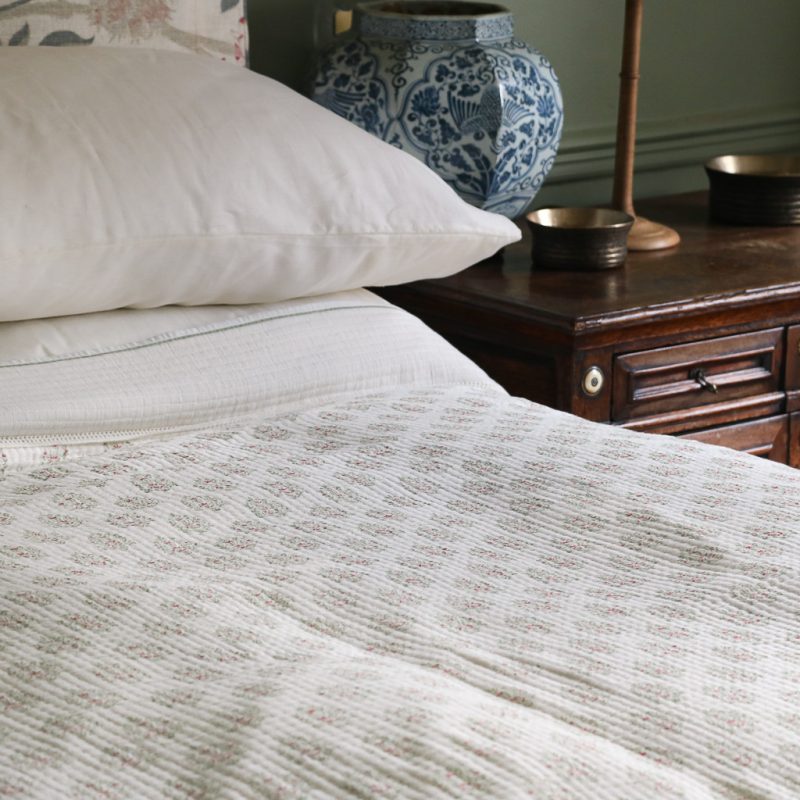Navina & Adelaide Coverlet, indian block print, indian block print textiles, block print bedding, block print quilts, indian textiles, quits, shenouk, block print