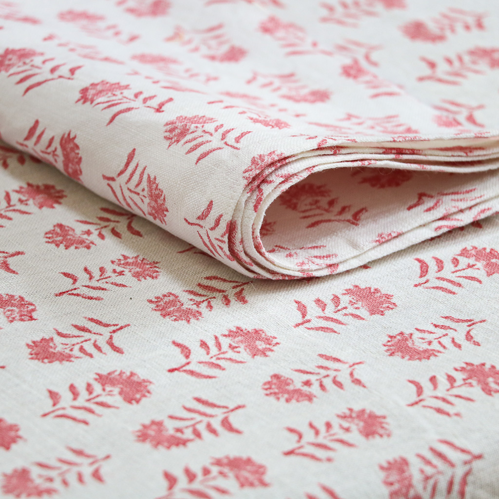 Gigi Tablecloth in Raspberry, linen tablecloths, indian block print, block print, block print tablecloths, linen table linen, table setting, beautiful tables, shenouk Gigi Tablecloth in Raspberry, linen tablecloths, indian block print, block print, block print tablecloths, linen table linen, table setting, beautiful tables, shenouk
