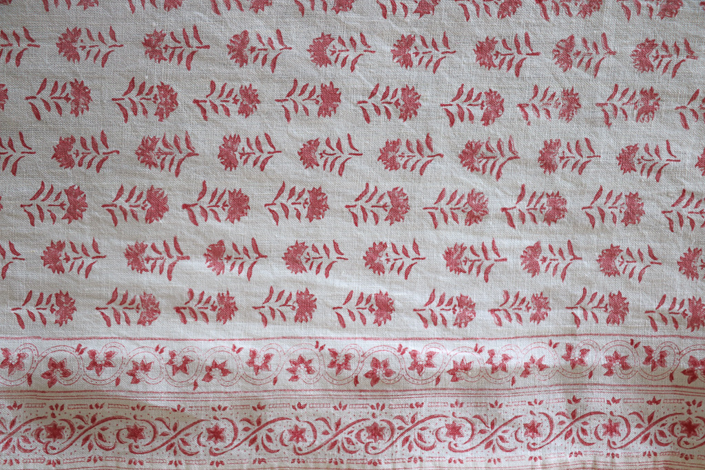 Gigi Tablecloth in Raspberry, linen tablecloths, indian block print, block print, block print tablecloths, linen table linen, table setting, beautiful tables, shenouk Gigi Tablecloth in Raspberry, linen tablecloths, indian block print, block print, block print tablecloths, linen table linen, table setting, beautiful tables, shenouk