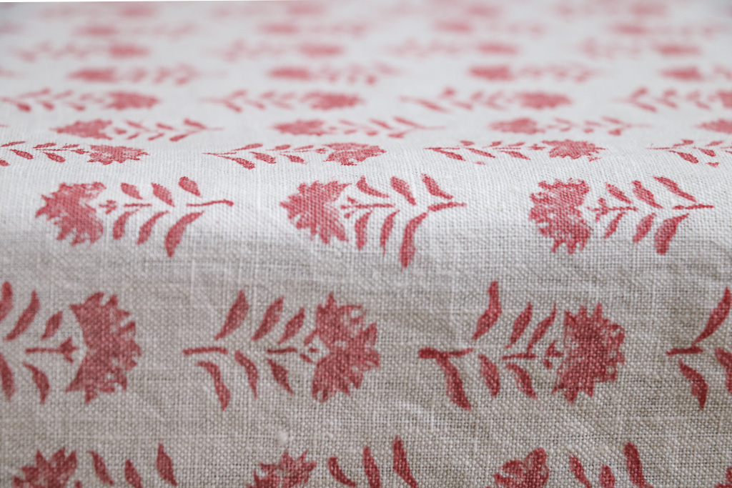 Gigi Tablecloth in Raspberry, linen tablecloths, indian block print, block print, block print tablecloths, linen table linen, table setting, beautiful tables, shenouk Gigi Tablecloth in Raspberry, linen tablecloths, indian block print, block print, block print tablecloths, linen table linen, table setting, beautiful tables, shenouk