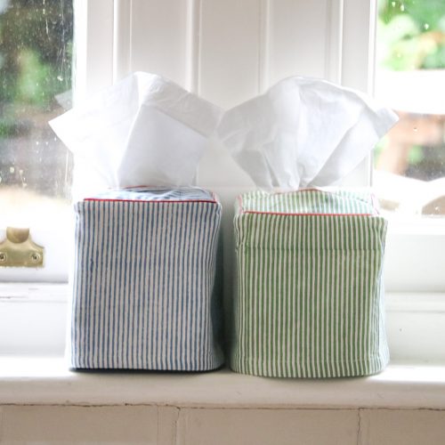 Eloise Tissue Box in Swedish Blue & Willow, shenouk, tissue box covers, tissue box holders, bedroom accessories, indian block print, block print fabrics, home accessories