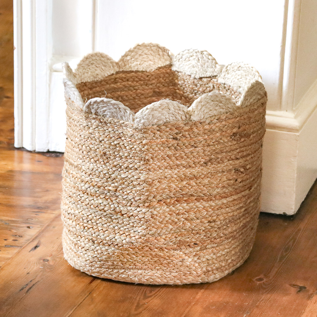 Saria Jute Storage Basket, Indian artisans, shenouk, Jute storage, Boot Room Storage, Kids Storage, Children's Storage, Scallop Storage Saria Jute Storage Basket, Indian artisans, shenouk, Jute storage, Boot Room Storage, Kids Storage, Children's Storage, Scallop Storage