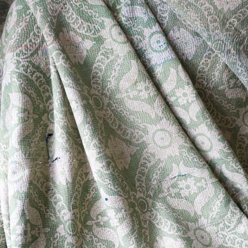 Ettie Kantha. Indian hand block print fabric. Block print fabric, vintage kantha, vintage textiles, indian textiles, Indian kantha, Bengali blankets