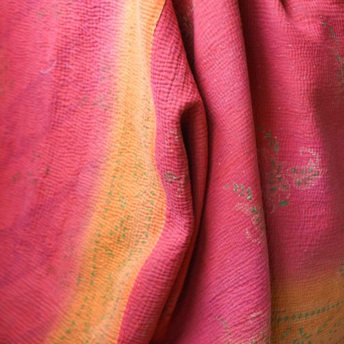Zillah Kantha. Indian hand block print fabric. Block print fabric, vintage kantha, vintage textiles, indian textiles, Indian kantha, Bengali blankets