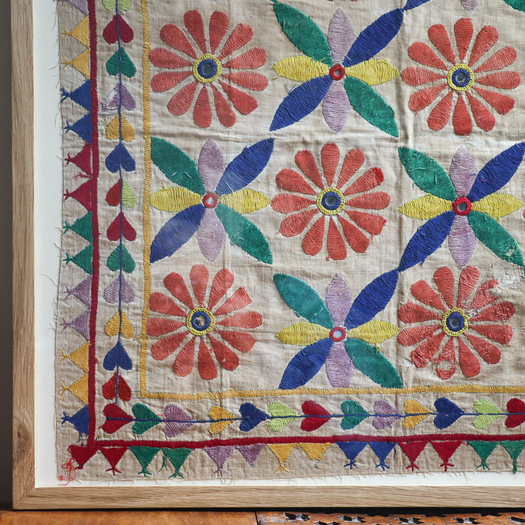 Codman Farm, framed vintage textiles, indian embroidery, indian textiles, vintage indian textiles, framed textiles, framed indian textiles, shenouk, indian embroidery, framed indian embroidery