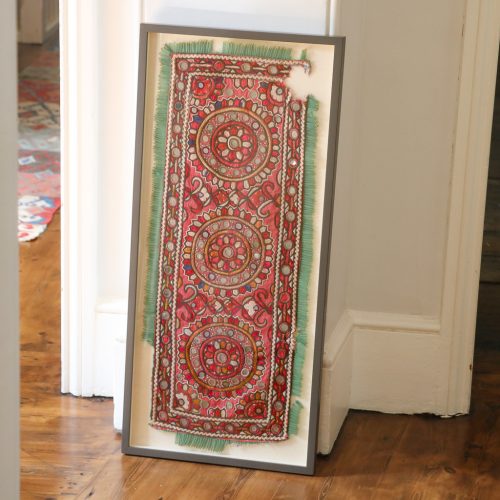 Farrar Pond, framed vintage textiles, indian embroidery, indian textiles, vintage indian textiles, framed textiles, framed indian textiles, shenouk, indian embroidery, framed indian embroidery