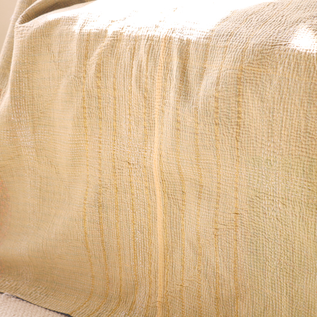 Indi Kantha. Indian hand block print fabric. Block print fabric, vintage kantha, vintage textiles, indian textiles, Indian kantha, Bengali blankets