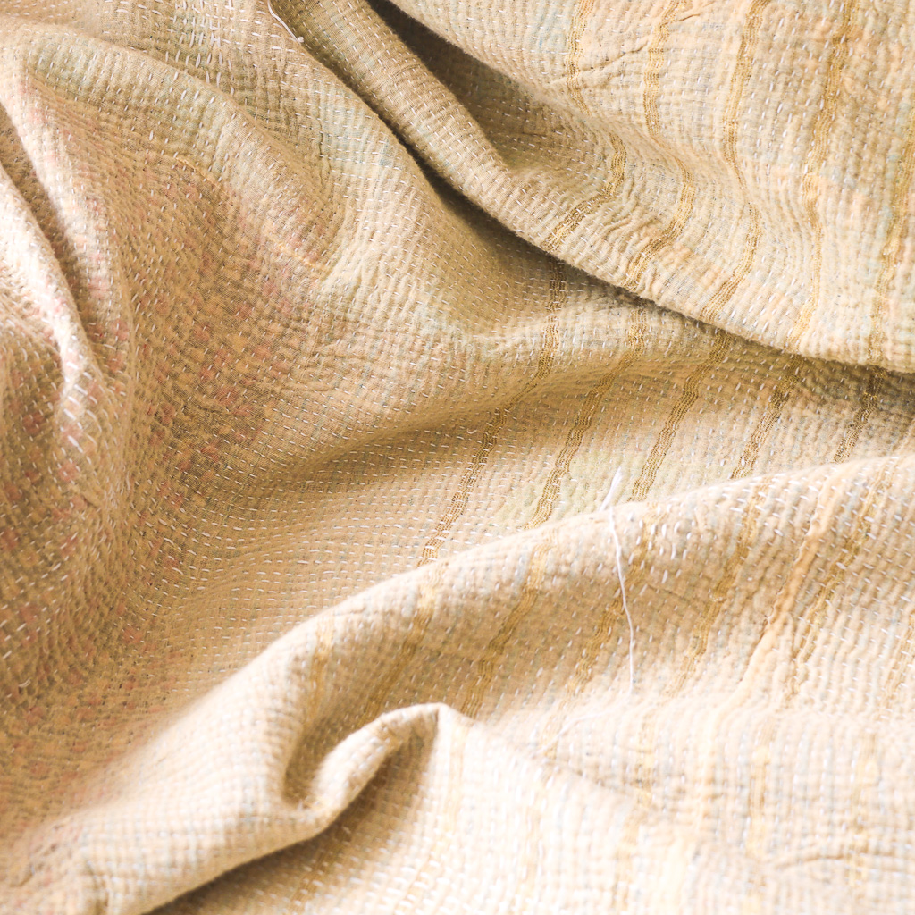 Indi Kantha. Indian hand block print fabric. Block print fabric, vintage kantha, vintage textiles, indian textiles, Indian kantha, Bengali blankets