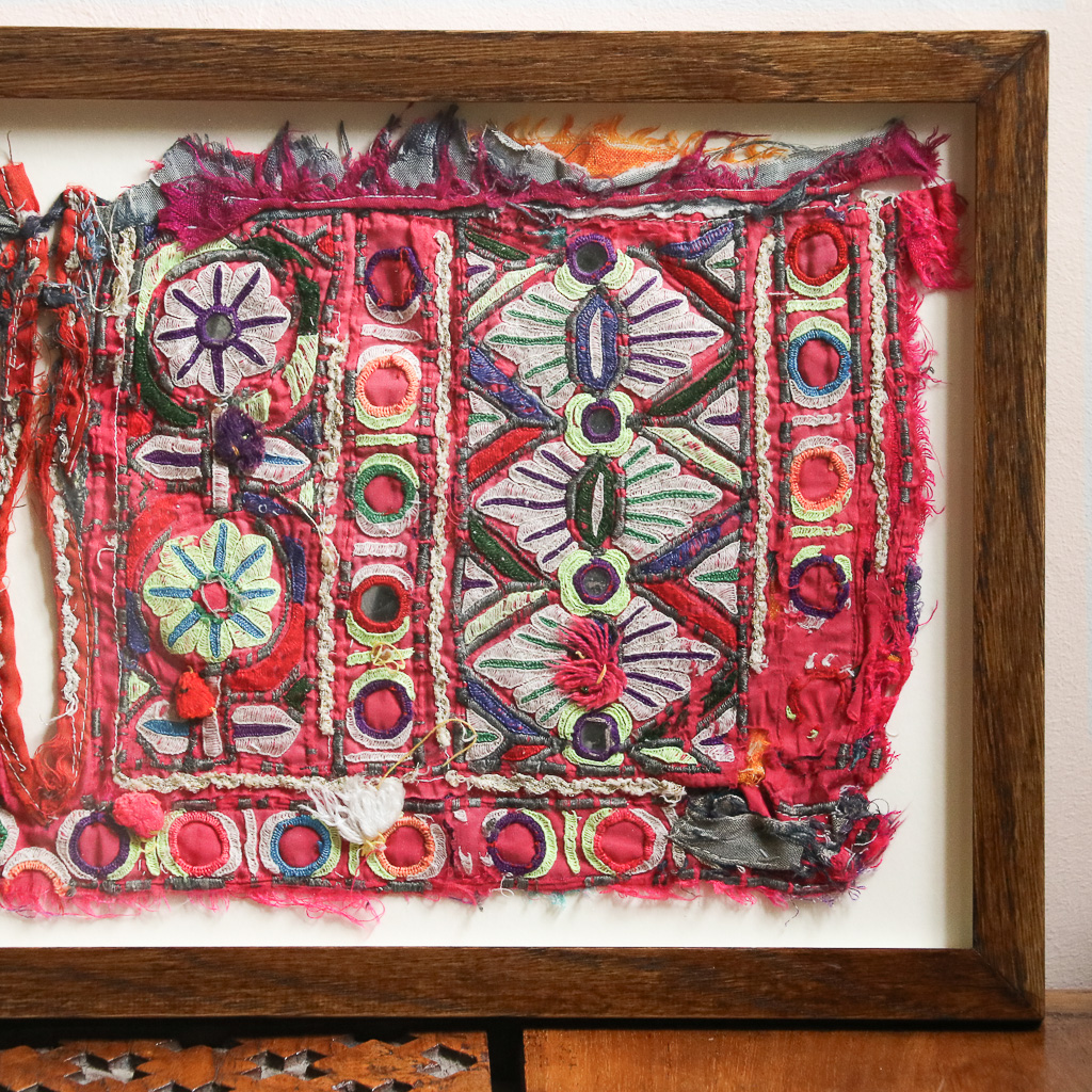 Laurel Hill, framed vintage textiles, indian embroidery, indian textiles, vintage indian textiles, framed textiles, framed indian textiles, shenouk, indian embroidery, framed indian embroidery