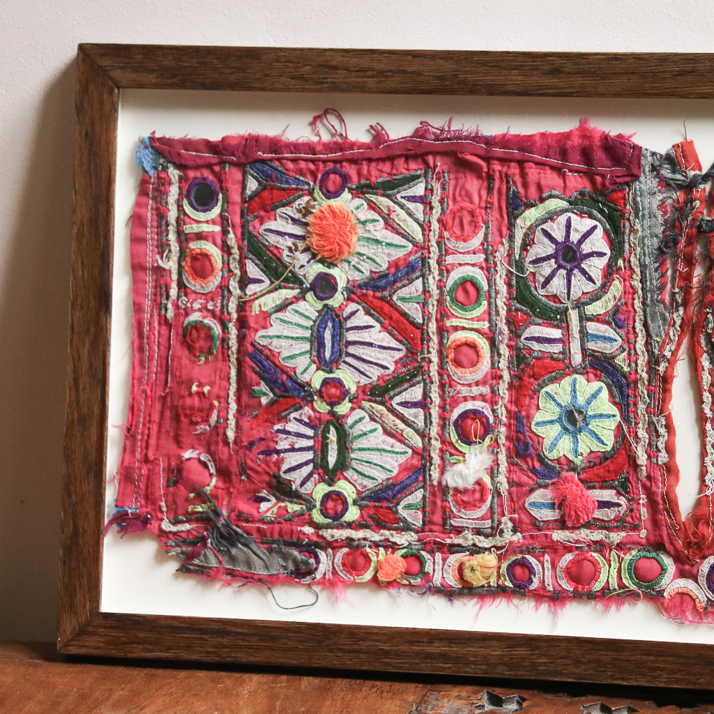 Laurel Hill, framed vintage textiles, indian embroidery, indian textiles, vintage indian textiles, framed textiles, framed indian textiles, shenouk, indian embroidery, framed indian embroidery