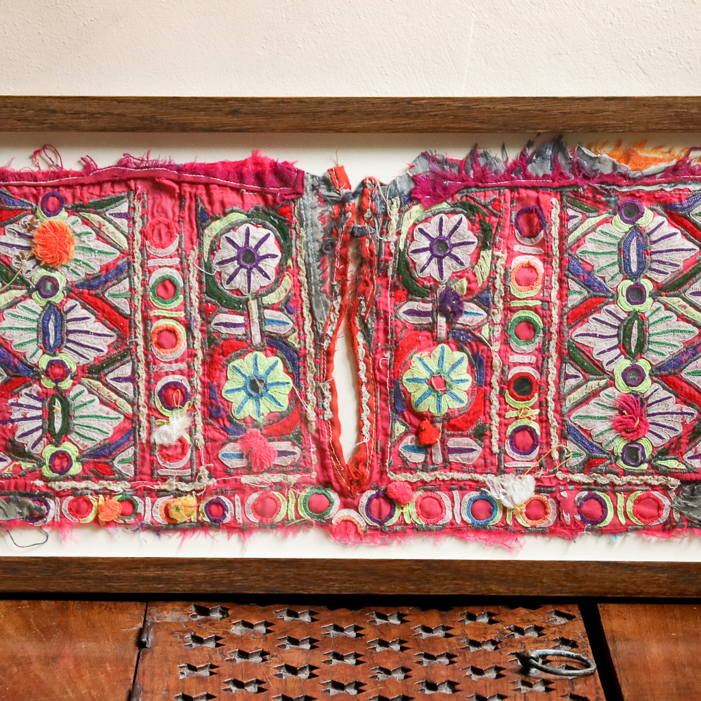 Laurel Hill, framed vintage textiles, indian embroidery, indian textiles, vintage indian textiles, framed textiles, framed indian textiles, shenouk, indian embroidery, framed indian embroidery