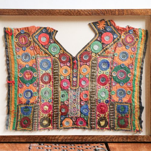 The Library (A), framed vintage textiles, indian embroidery, indian textiles, vintage indian textiles, framed textiles, framed indian textiles, shenouk, indian embroidery, framed indian embroidery