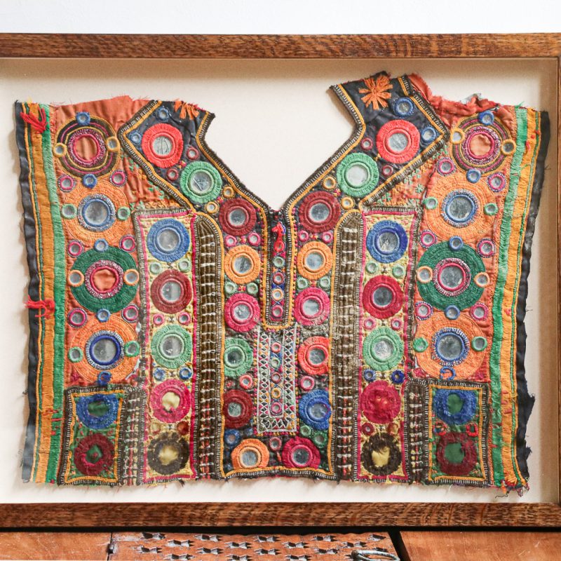 The Library (A), framed vintage textiles, indian embroidery, indian textiles, vintage indian textiles, framed textiles, framed indian textiles, shenouk, indian embroidery, framed indian embroidery