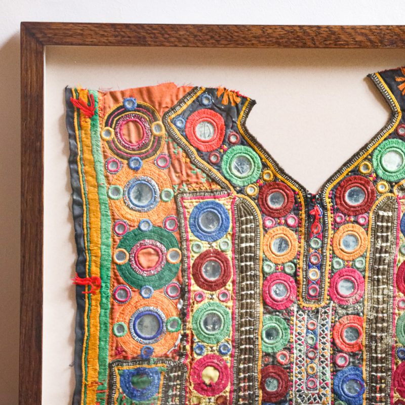 The Library (A), framed vintage textiles, indian embroidery, indian textiles, vintage indian textiles, framed textiles, framed indian textiles, shenouk, indian embroidery, framed indian embroidery