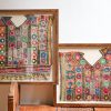 The Library (A) & (B), framed vintage textiles, indian embroidery, indian textiles, vintage indian textiles, framed textiles, framed indian textiles, shenouk, indian embroidery, framed indian embroidery