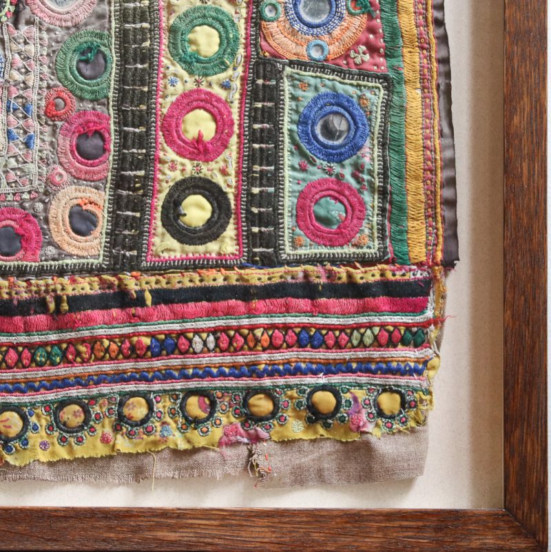 The Library (B), framed vintage textiles, indian embroidery, indian textiles, vintage indian textiles, framed textiles, framed indian textiles, shenouk, indian embroidery, framed indian embroidery