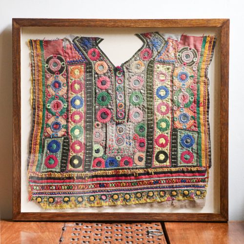 The Library (B), framed vintage textiles, indian embroidery, indian textiles, vintage indian textiles, framed textiles, framed indian textiles, shenouk, indian embroidery, framed indian embroidery