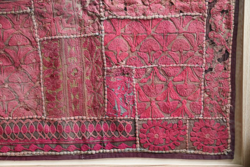 Thoreau House, framed vintage textiles, indian embroidery, indian textiles, vintage indian textiles, framed textiles, framed indian textiles, shenouk, indian embroidery, framed indian embroidery