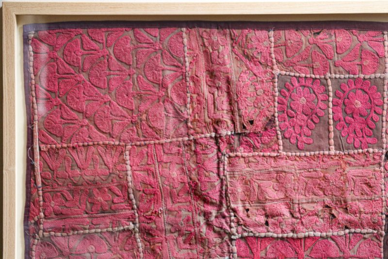 Thoreau House, framed vintage textiles, indian embroidery, indian textiles, vintage indian textiles, framed textiles, framed indian textiles, shenouk, indian embroidery, framed indian embroidery