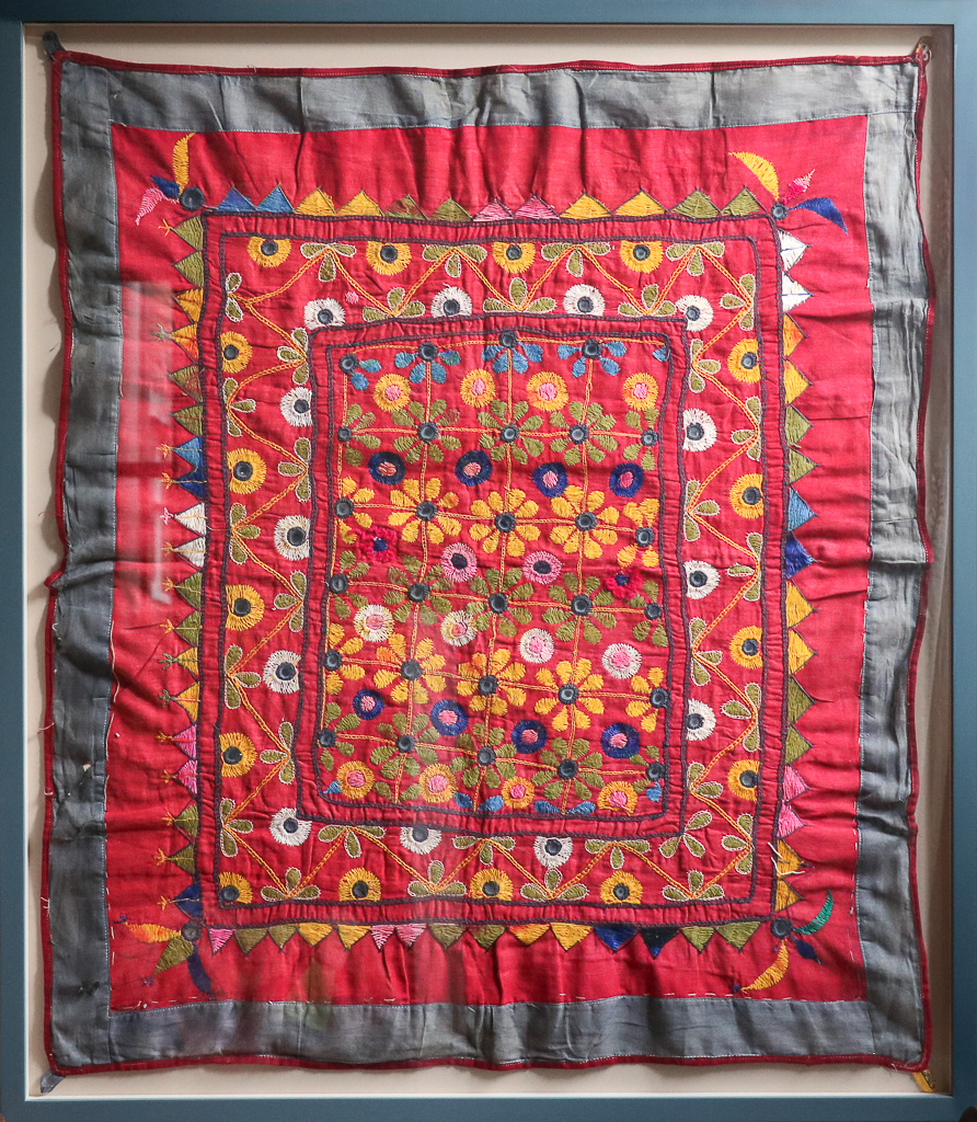 Todd Pond, framed vintage textiles, indian embroidery, indian textiles, vintage indian textiles, framed textiles, framed indian textiles, shenouk, indian embroidery, framed indian embroidery