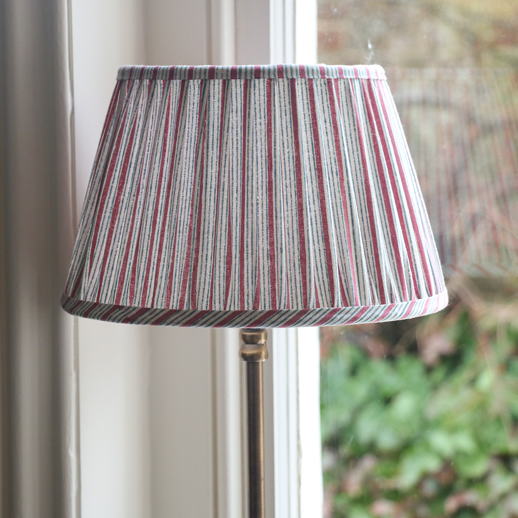 Bridgehampton Lampshade, shenouk, block print lampshades, striped lampshades, indian block print, indian textiles, English block print, online shopping block print, online uk lampshades