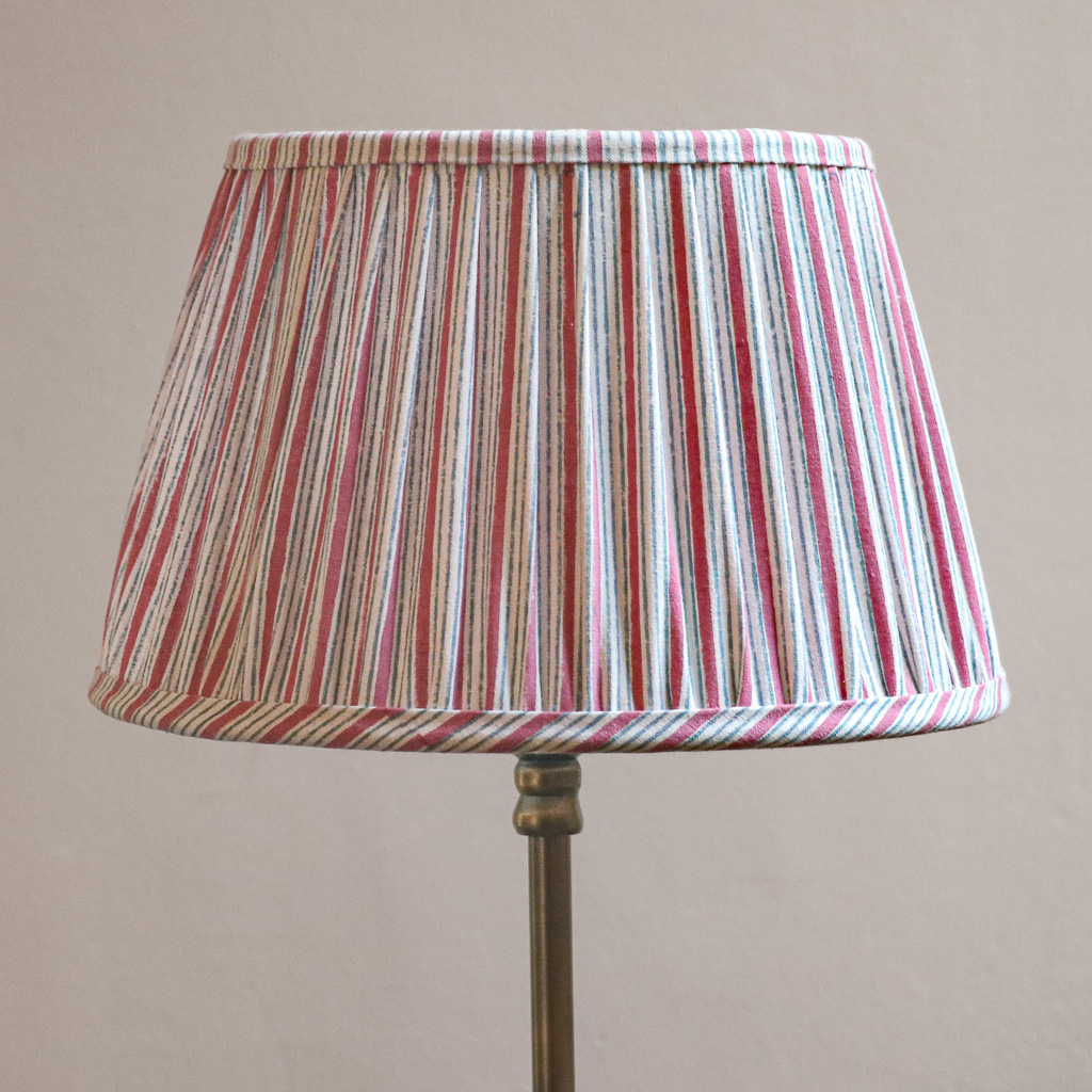 Bridgehampton Lampshade, shenouk, block print lampshades, striped lampshades, indian block print, indian textiles, English block print, online shopping block print, online uk lampshades