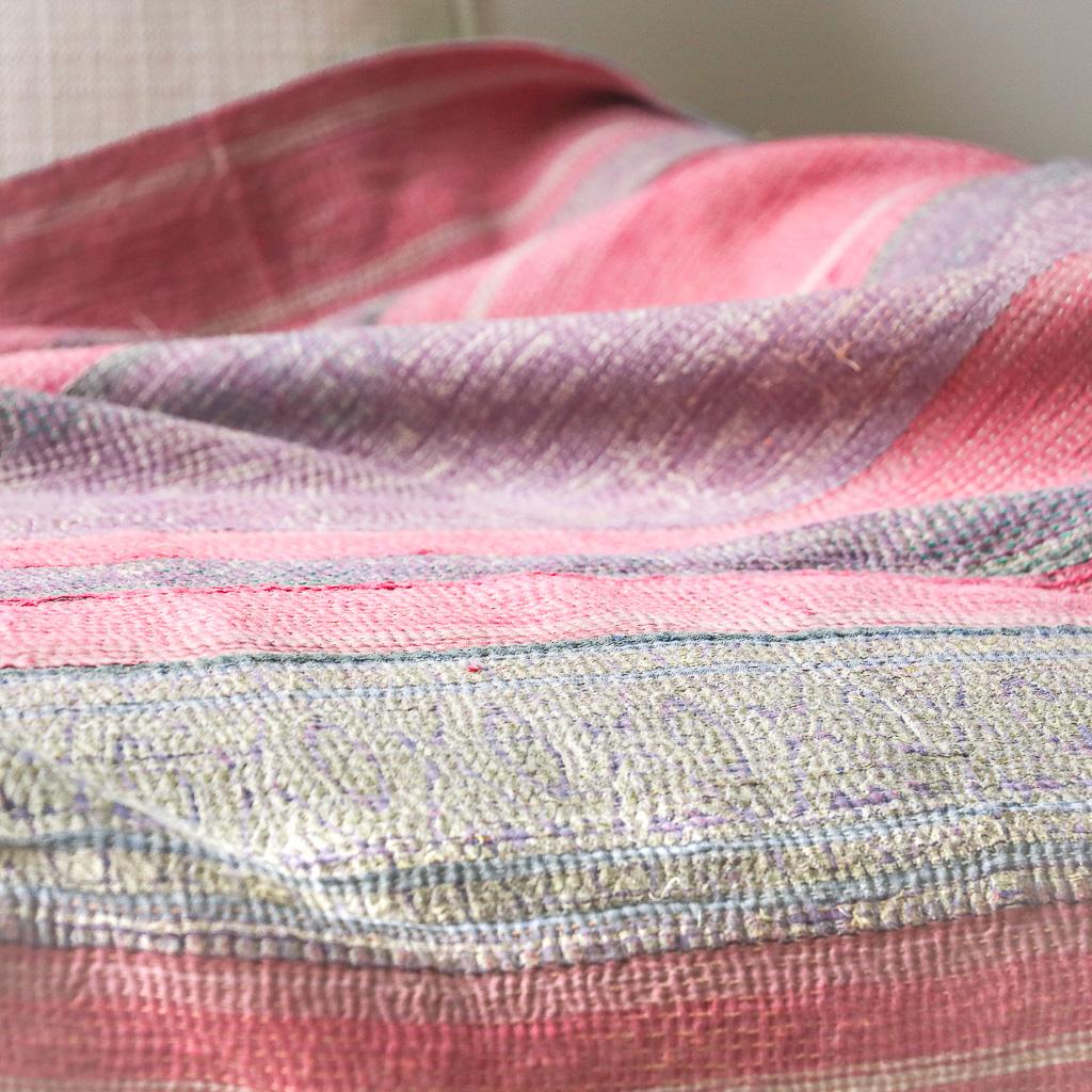 Heidi Kantha. Indian hand block print fabric. Block print fabric, vintage kantha, vintage textiles, indian textiles, Indian kantha, shenouk, Bengali blankets