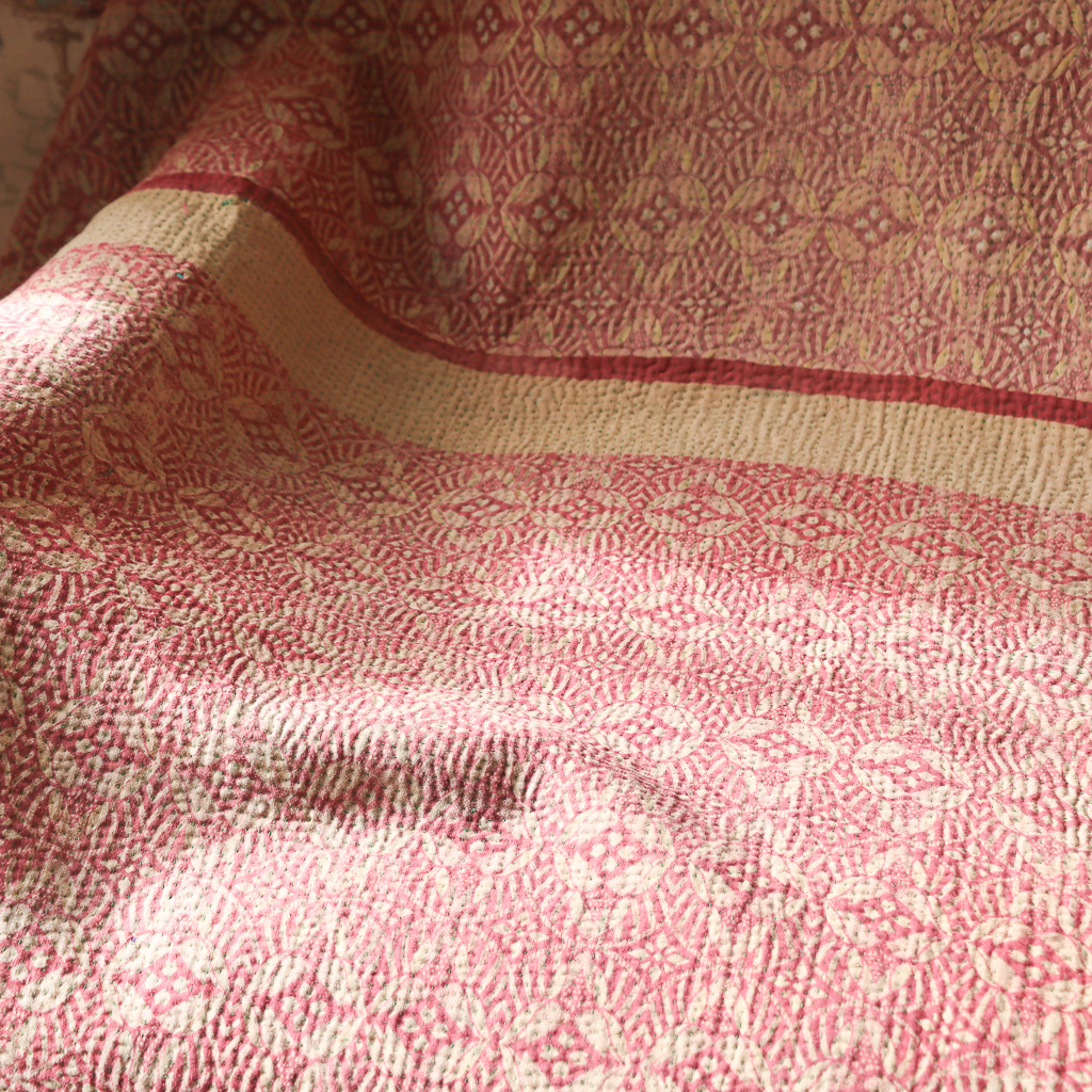Keira Kantha. Indian hand block print fabric. Block print fabric, vintage kantha, vintage textiles, indian textiles, Indian kantha, shenouk, Bengali blankets Keira Kantha. Indian hand block print fabric. Block print fabric, vintage kantha, vintage textiles, indian textiles, Indian kantha, shenouk, Bengali blankets