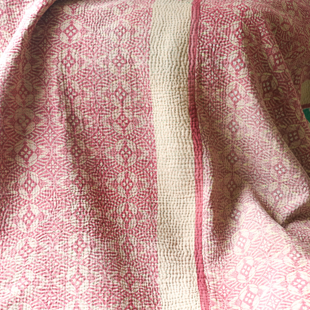 Keira Kantha. Indian hand block print fabric. Block print fabric, vintage kantha, vintage textiles, indian textiles, Indian kantha, shenouk, Bengali blankets Keira Kantha. Indian hand block print fabric. Block print fabric, vintage kantha, vintage textiles, indian textiles, Indian kantha, shenouk, Bengali blankets