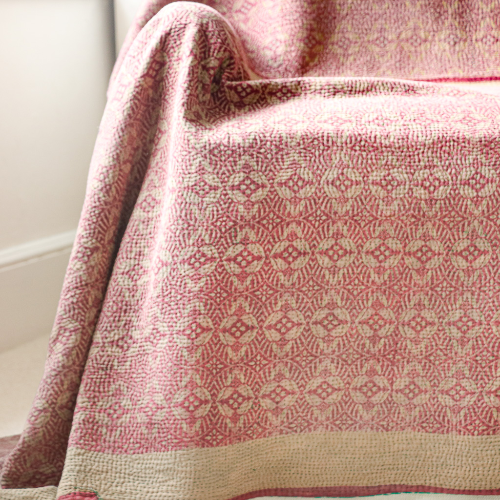 Keira Kantha. Indian hand block print fabric. Block print fabric, vintage kantha, vintage textiles, indian textiles, Indian kantha, shenouk, Bengali blankets Keira Kantha. Indian hand block print fabric. Block print fabric, vintage kantha, vintage textiles, indian textiles, Indian kantha, shenouk, Bengali blankets