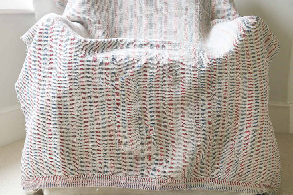 Rory (II) Blanket/Rug. Indian hand block print fabric. Block print fabric, vintage kantha, vintage textiles, indian textiles, Indian kantha, shenouk, Bengali blankets, Indian rugs, Vintage Indian Rugs